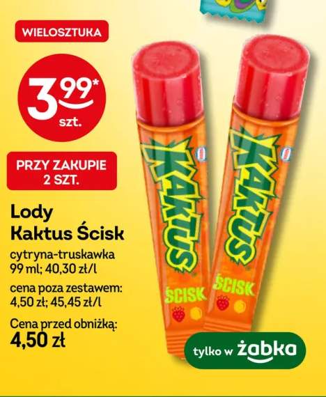 Lody Kaktus Ścisk cytryna-truskawka