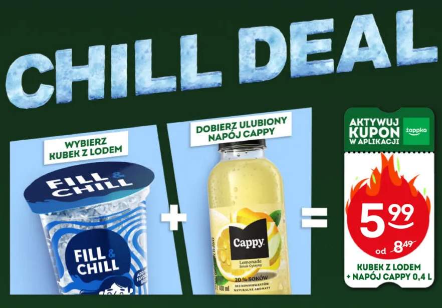Zestaw kubek z lodem Fill & Chill + napój Cappy 0,4 l