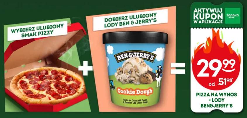 Zestaw pizza na wynos + lody Ben & Jerry's