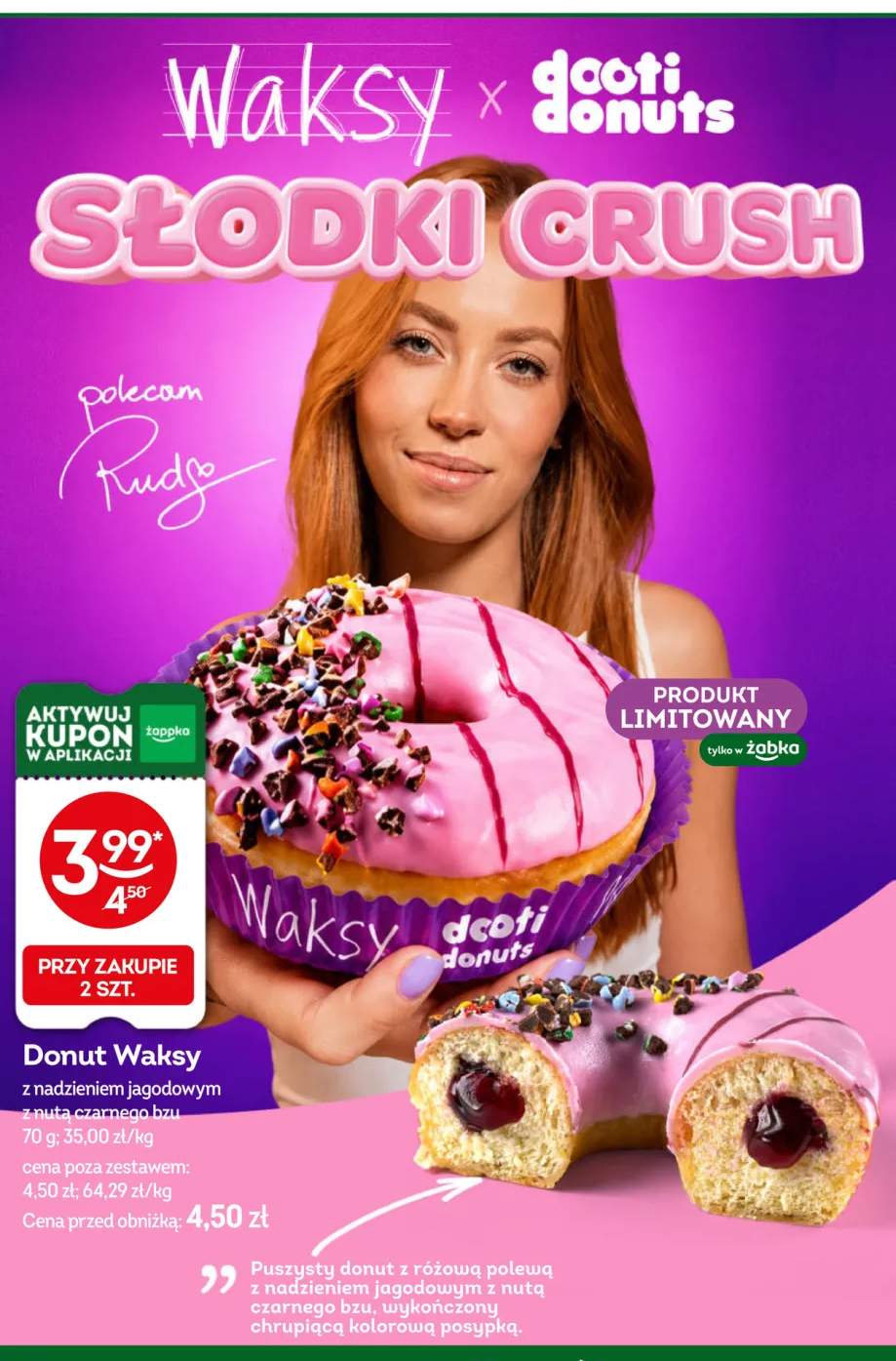 Donut Dooti Donuts Waksy z nadzieniem jagodowym z nutą czarnego bzu