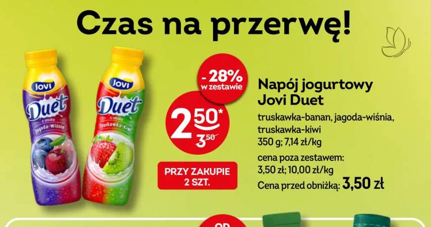 Napój jogurtowy Jovi Duet truskawka-banan +2 warianty