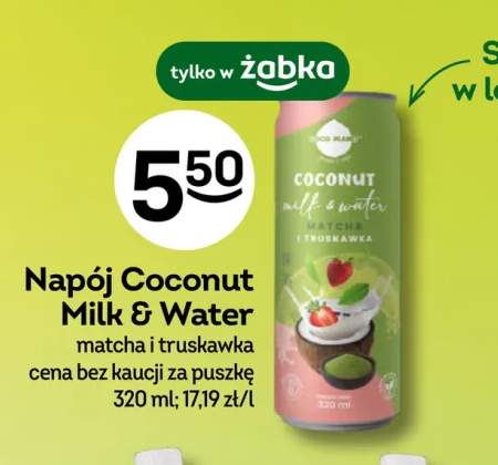 Napój Coconut Milk & Water matcha i truskawka