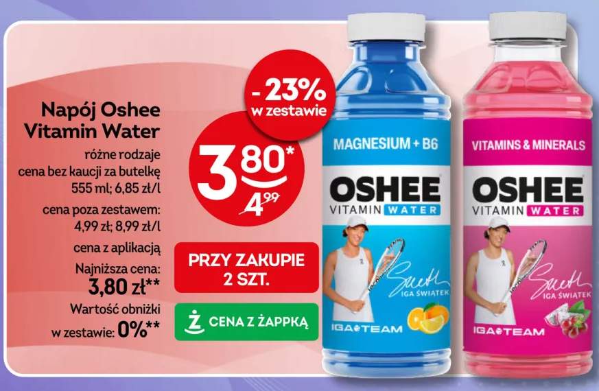 Napój Oshee Vitamin Water Magnesium + B6 +1 wariant