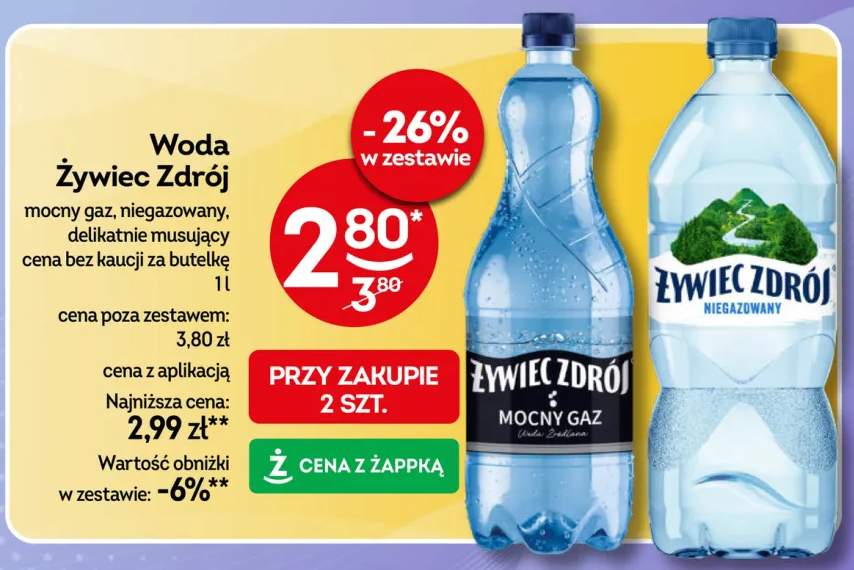 Woda gazowana Żywiec Zdrój mocny gaz +2 warianty
