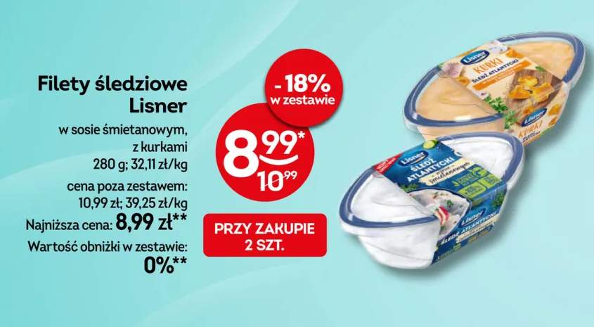 Filety śledziowe w sosie śmietanowym Lisner +1 wariant