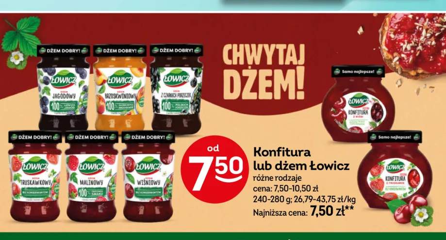 Dżem jagodowy Łowicz +7 wariantów