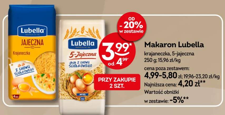Makaron Lubella 5-jajeczna +1 wariant