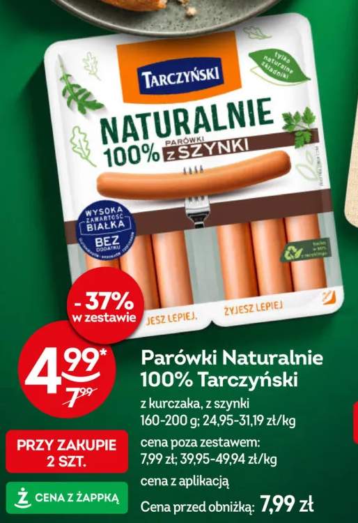 Parówki Naturalnie 100% z kurczaka Tarczyński +1 wariant