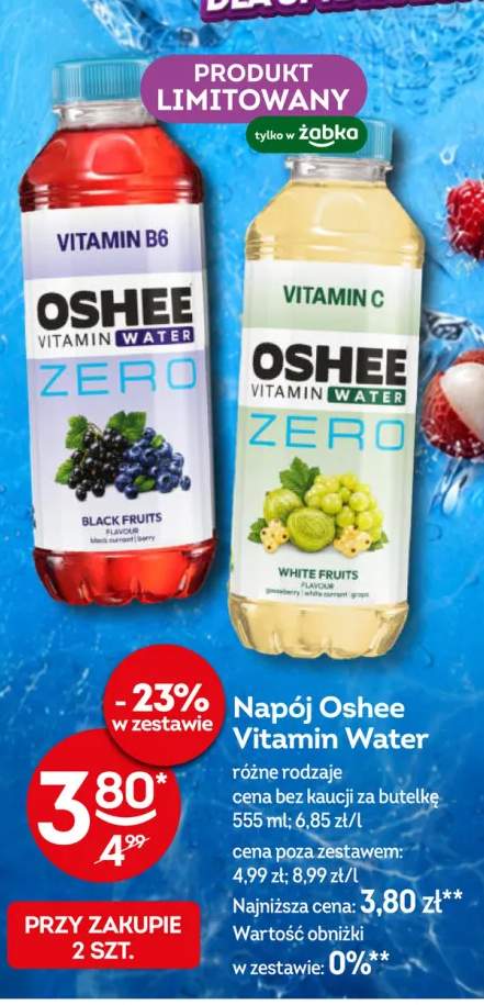 Napój Oshee Vitamin Water Zero Black Fruits +1 wariant