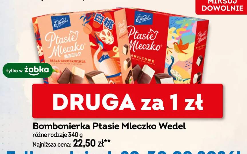 Bombonierka Ptasie Mleczko biała brzoskwinia E.Wedel +1 wariant