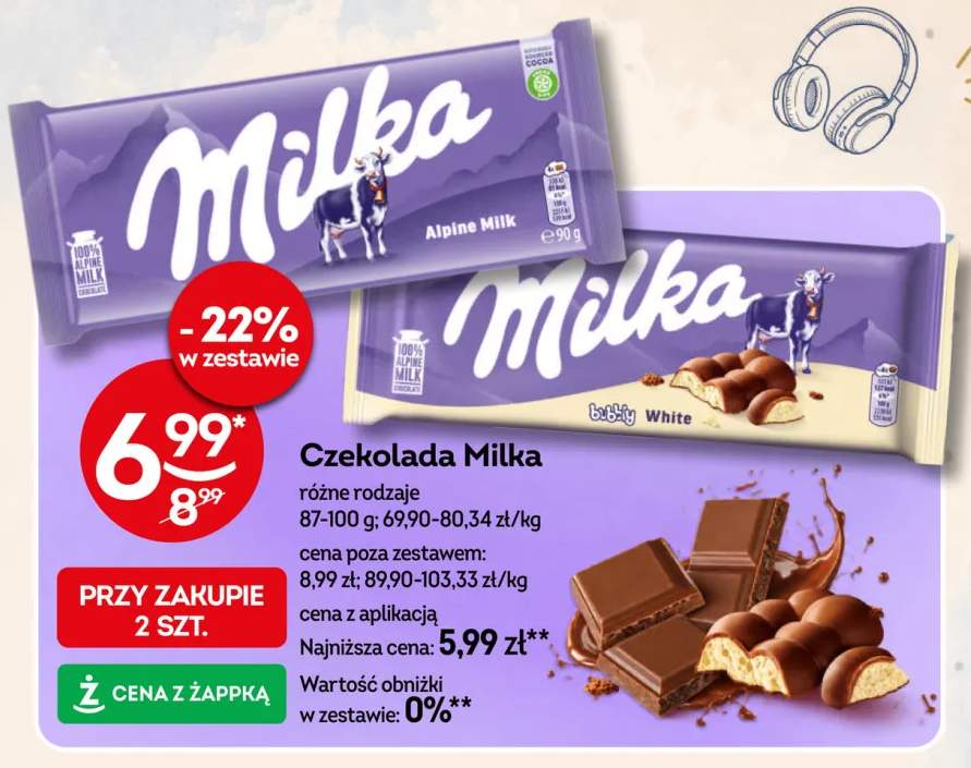 Czekolada Milka Alpine Milk +1 wariant
