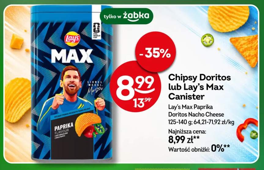 Chipsy Lay's Max Canister Paprika +1 wariant