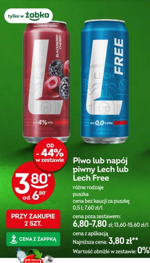 Napój piwny Lech Blackberry Cherry +1 wariant