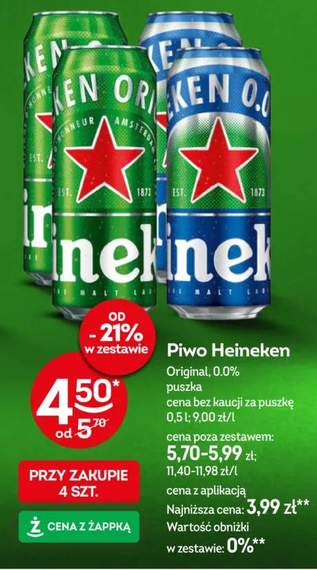 Piwo Heineken Original +1 wariant
