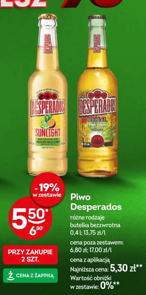 Piwo Desperados Sunlight +1 wariant
