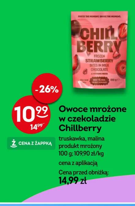 Owoce mrożone w czekoladzie Chillberry truskawka +1 wariant