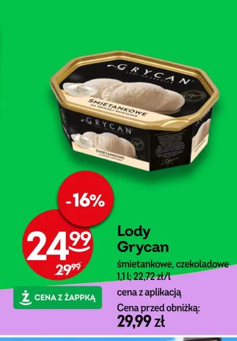 Lody Grycan śmietankowe +1 wariant