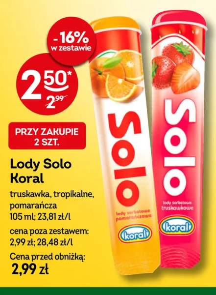 Lody Solo truskawka +2 warianty