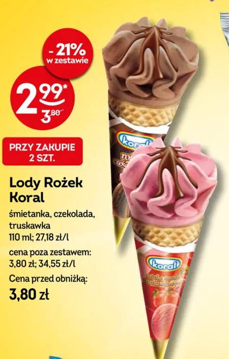 Lody Rożek czekolada +2 warianty