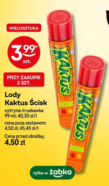 Lody Kaktus Ścisk cytryna-truskawka
