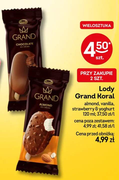Lody Grand almond +3 warianty