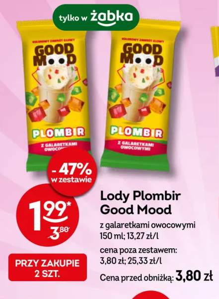 Lody Plombir Good Mood z galaretkami owocowymi