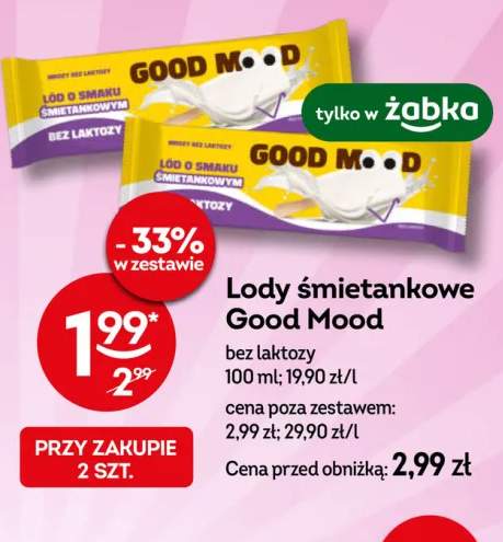 Lody śmietankowe Good Mood bez laktozy