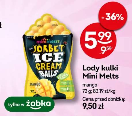 Lody kulki Mini Melts mango