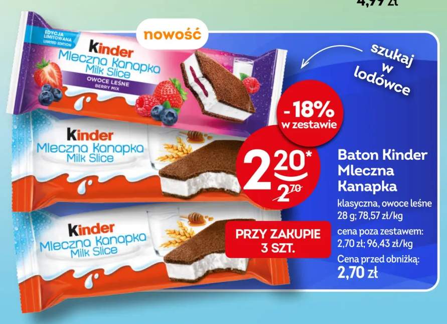Baton Kinder Mleczna Kanapka klasyczna +1 wariant