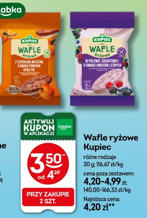 Wafle ryżowe z czekoladą mleczną o smaku pumpkin spice pie Kupiec +1 wariant