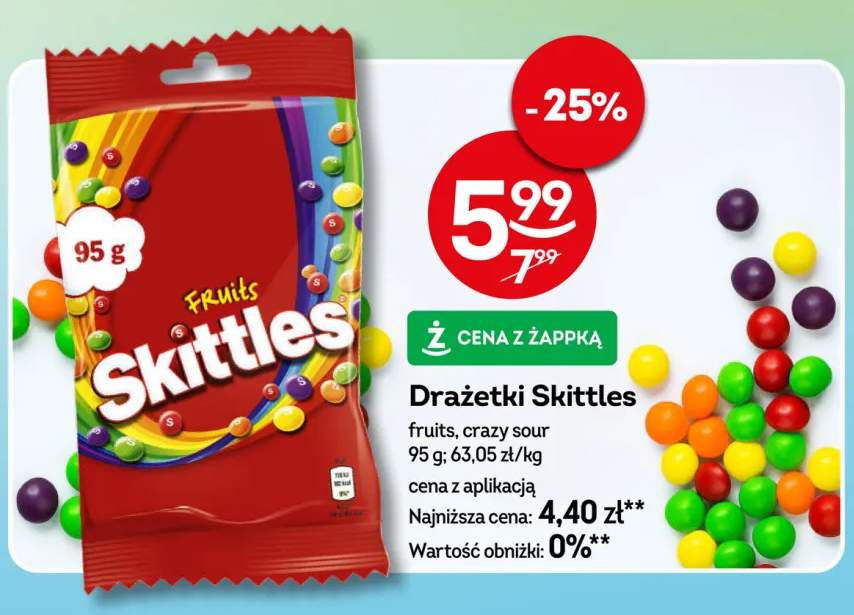 Drażetki Skittles fruits +1 wariant