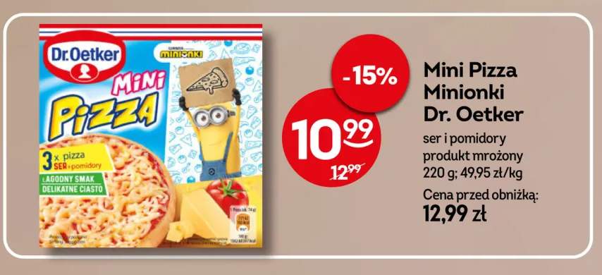 Mini Pizza Minionki ser i pomidory Dr. Oetker