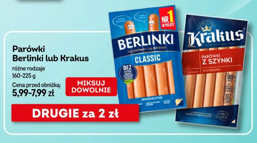 Parówki z szynki Krakus +1 wariant