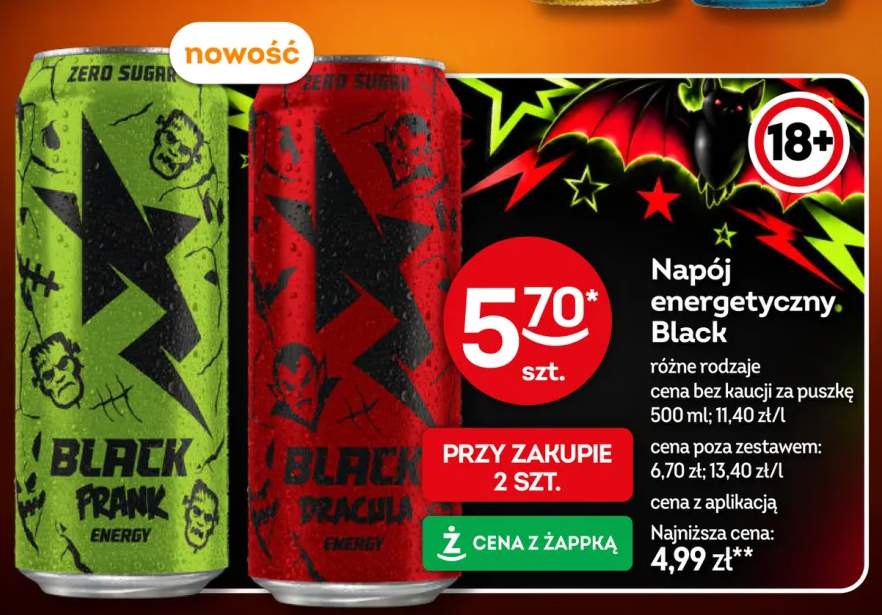 Napój energetyczny Black Dracula Energy +1 wariant
