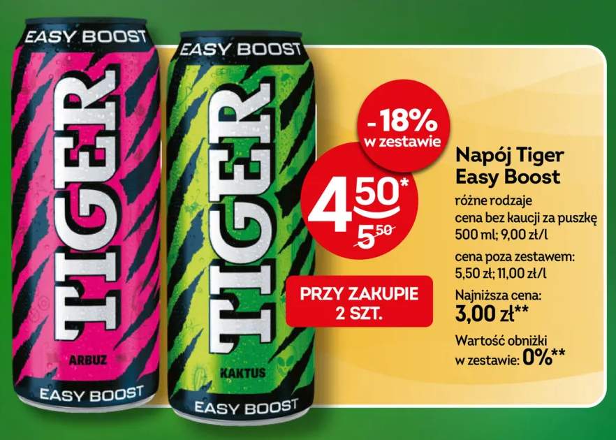 Napój Tiger Easy Boost Arbuz +1 wariant