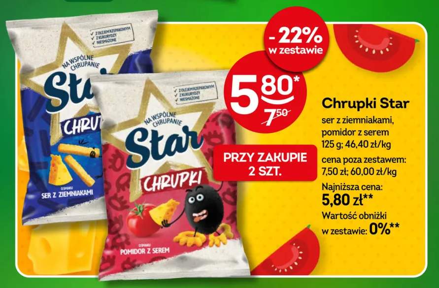 Chrupki Star pomidor z serem +1 wariant
