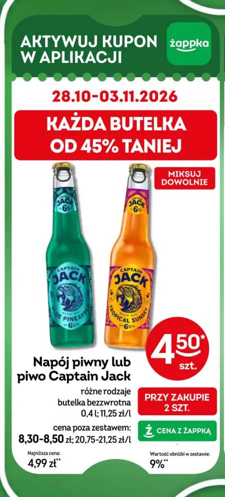 Napój piwny Captain Jack Blue Pineapple +1 wariant