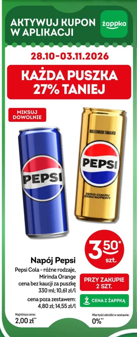 Napój gazowany Pepsi Cola +2 warianty