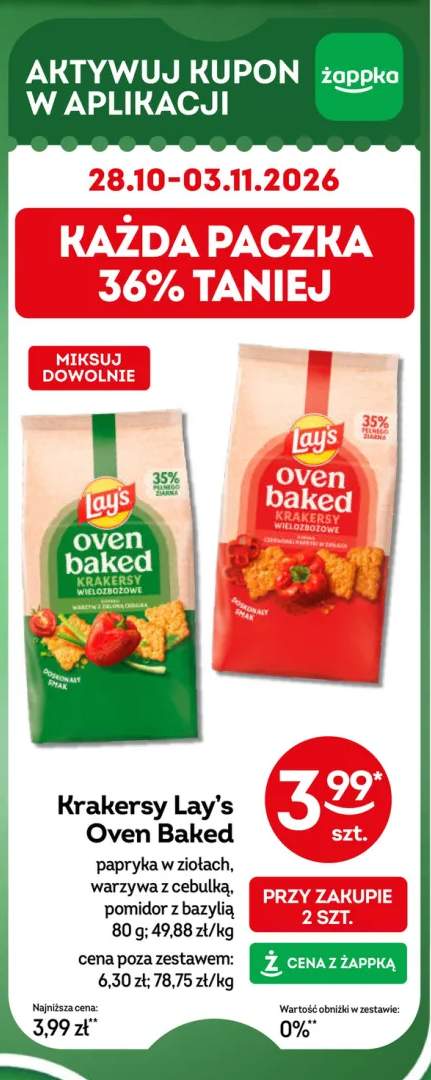 Krakersy Lay's Oven Baked papryka w ziołach +2 warianty