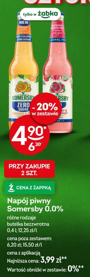 Piwo bezalkoholowe Napój piwny Somersby Sugar Orange & Lime +1 wariant