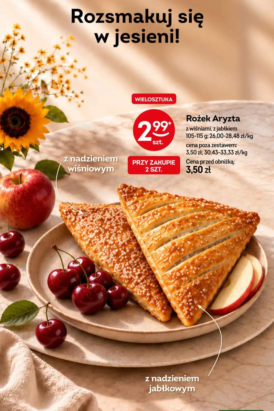 Rożek Aryzta z wiśniami +1 wariant
