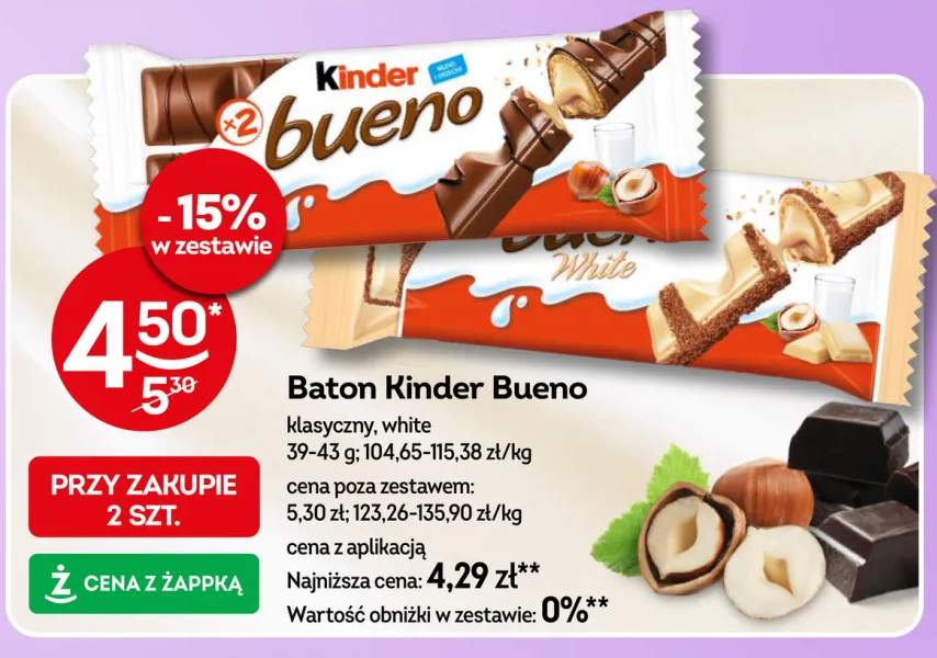 Baton Kinder Bueno klasyczny +1 wariant