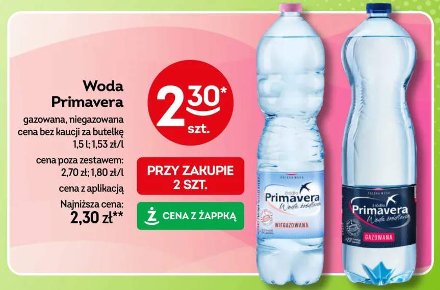 Woda gazowana Primavera +1 wariant