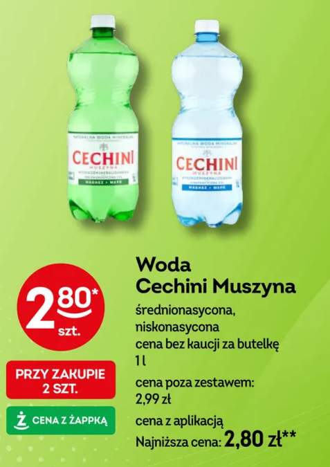 Woda gazowana Cechini Muszyna średnionasycona +1 wariant