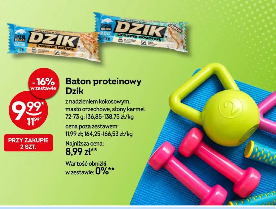 Baton proteinowy Dzik z nadzieniem kokosowym +2 warianty