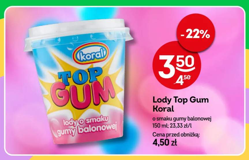 Lody Top Gum o smaku gumy balonowej